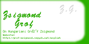 zsigmond grof business card